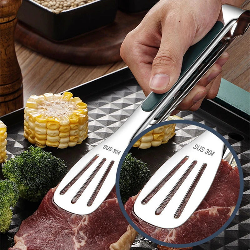 GeniusGrill Stainless Steel Tong: Ideal for Meat, Salad, Bread, and More ā Essential Kitchen Accessories for Grilling, Buffet, and Cooking