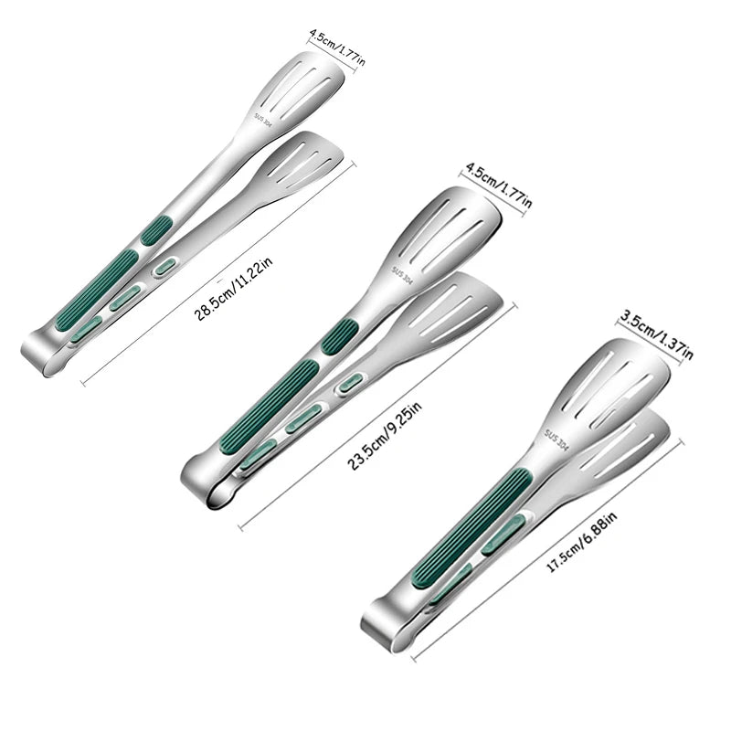 GeniusGrill Stainless Steel Tong: Ideal for Meat, Salad, Bread, and More ā Essential Kitchen Accessories for Grilling, Buffet, and Cooking